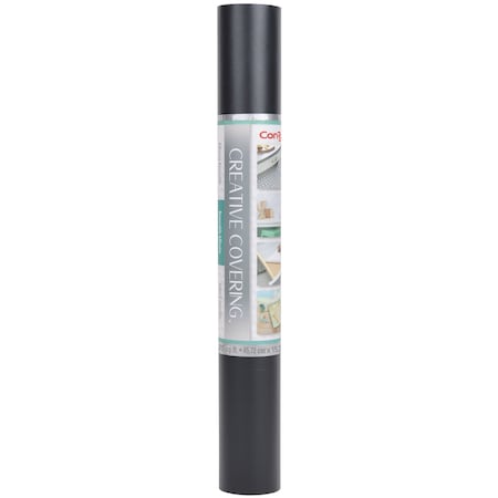 Con-Tact Brand Creative Covering Adhesive Covering, Black, 18'' x 50 ft. 50F-C9A936-06